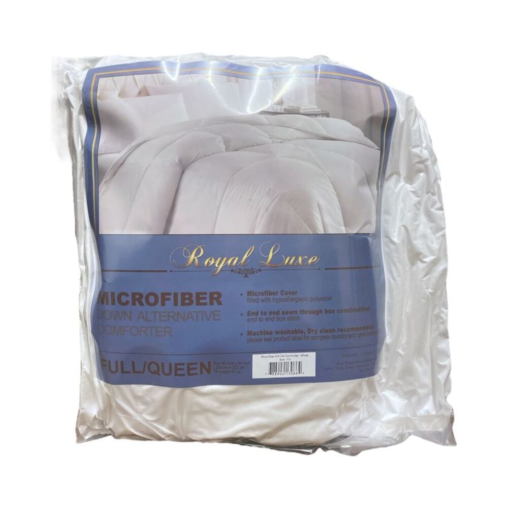 Royal Luxe Microfiber Down Alternative Comforter, White, Queen